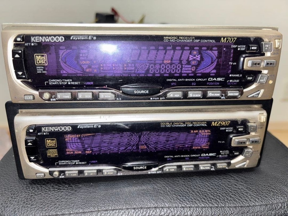 Kenwood M707 MZ907 CD MD Car Stereo Head Unit Set JDM Vintage Japan　Car Audio