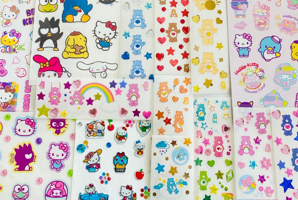 149+ STICKERS Mxd Themes ELMO Cookie Monster HELLO KITTY FROZEN ELSA Care Bears