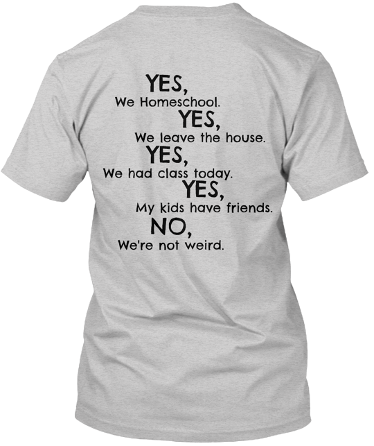 Yes We Homeschool. T-Shirt Made in the USA Size S to 5XL