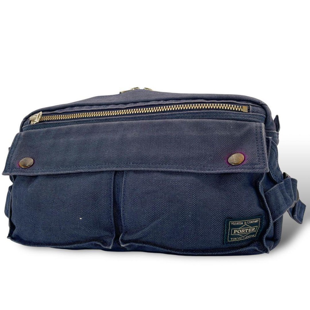 Porter Body Bag Shoulder Back Denim Navy