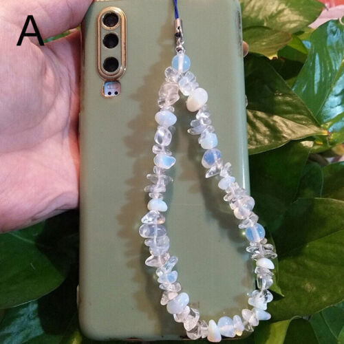 Crushed Stone Phone Chain Crystal Stone Mobile Phone Chain Strap Lanyard Charm