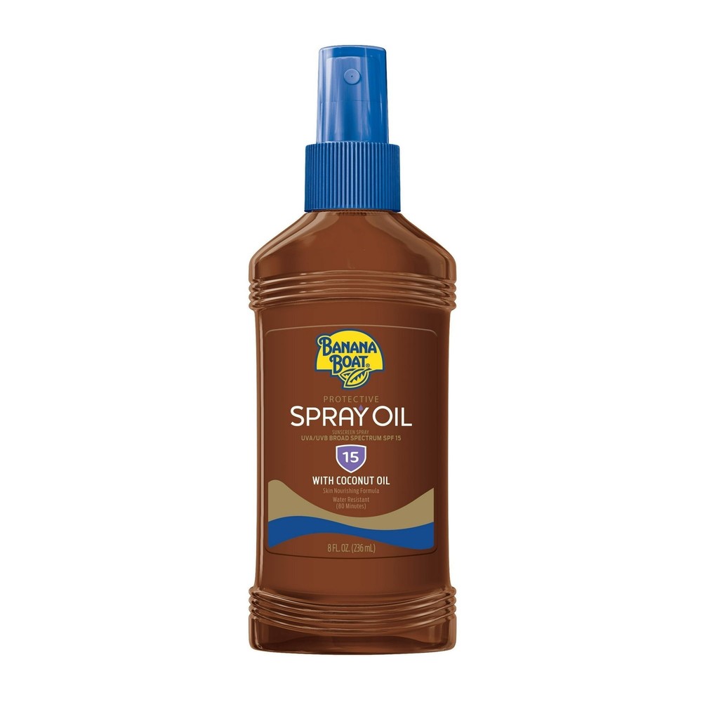 Banana Boat Protective Spectrum Tanning Oil Spray Sunscreen SPF 15 8oz (12 Pack)