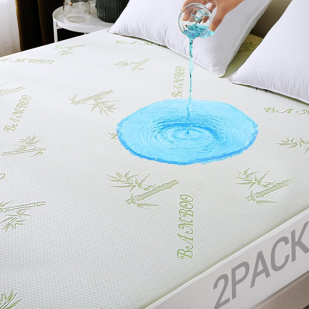 2 Pack Full Size Waterproof Cooling Mattress Protector for Bed