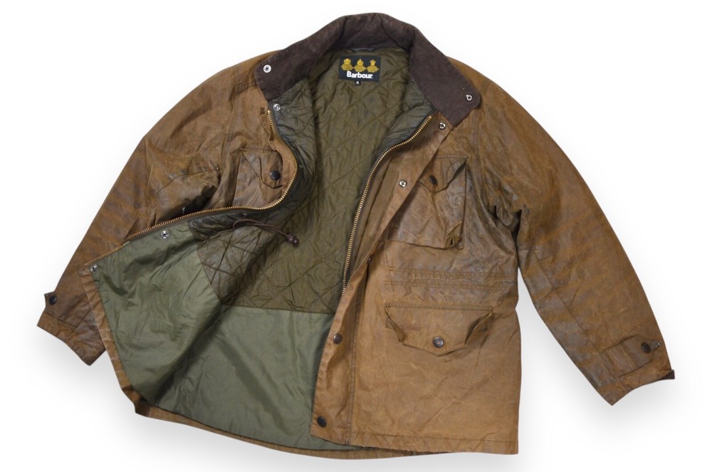 Men's Barbour Sapper Jacket Olive Wax England Hood Classic Size XL