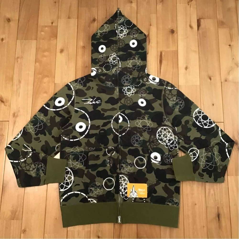 Rare a bathing ape × futura full zip hoodie size M Used From Japan Free Shipping