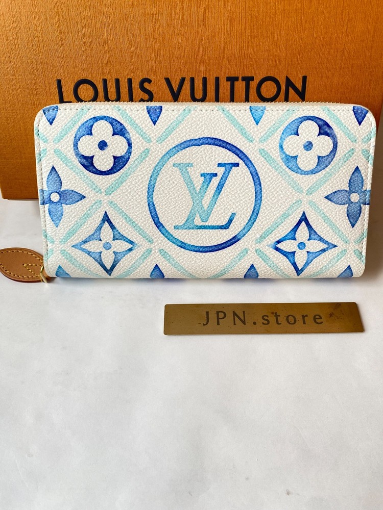 Louis Vuitton M82384 Zippy Wallet By The Pool Monogram Giant Blue White Luxury