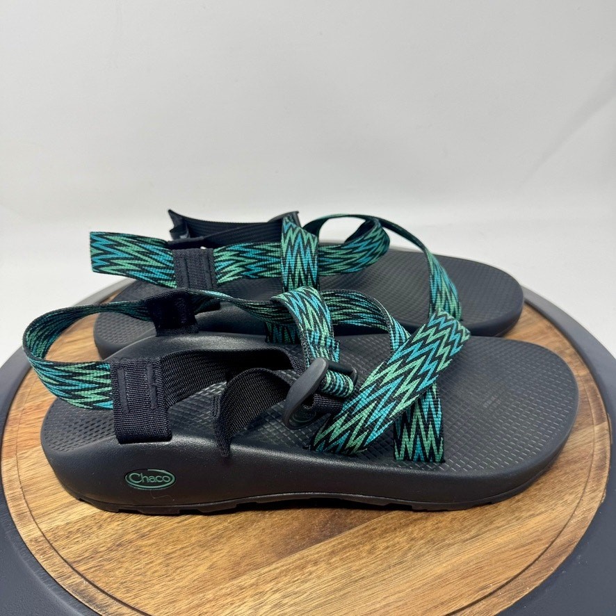 Men's Chaco Adjustable Hiking Sandals Green Black Blue Size 10