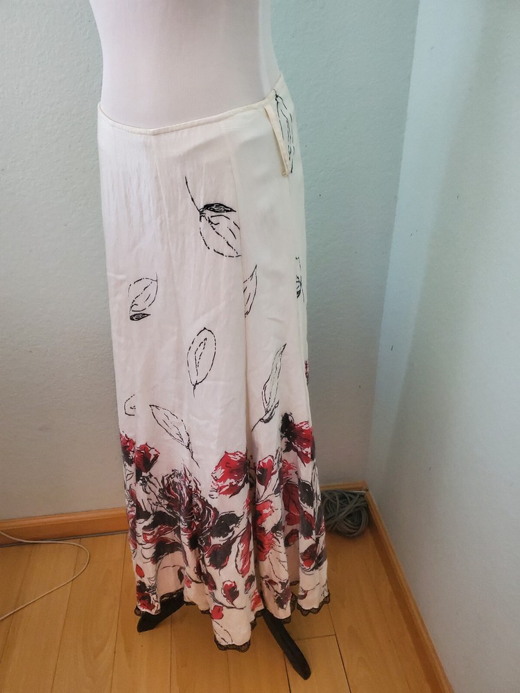 Mirage Maxi Floral Fit Flare Skirt with Side Zip