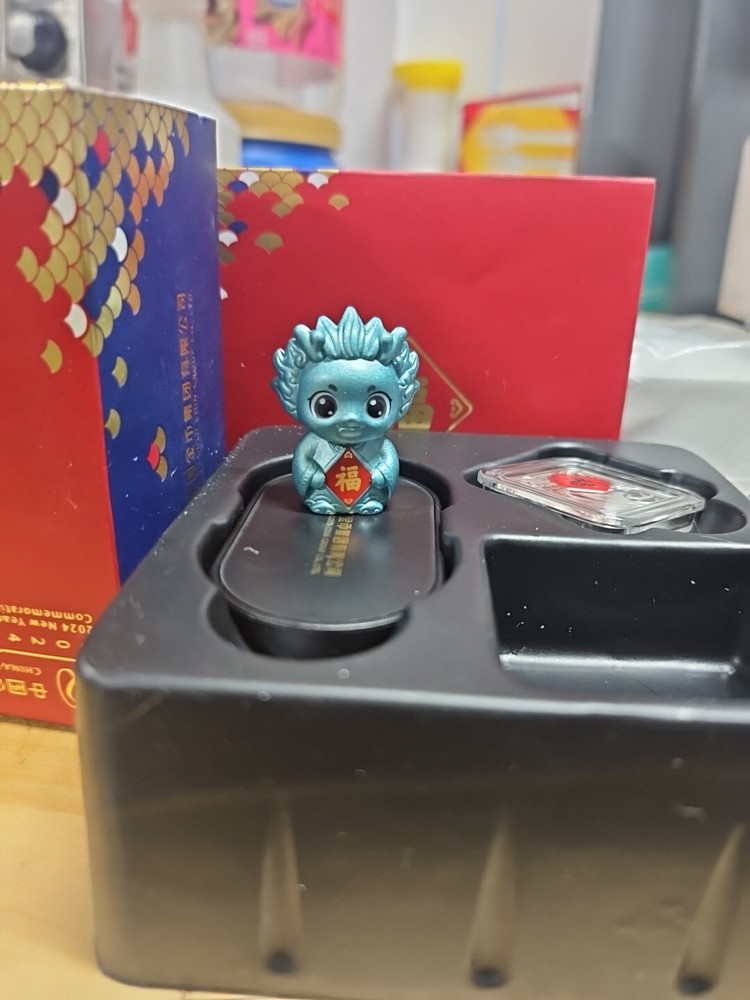 2024 China 3 YUAN New Year Dragon Celebration Good Fortune Silver Coin 8g Green-image