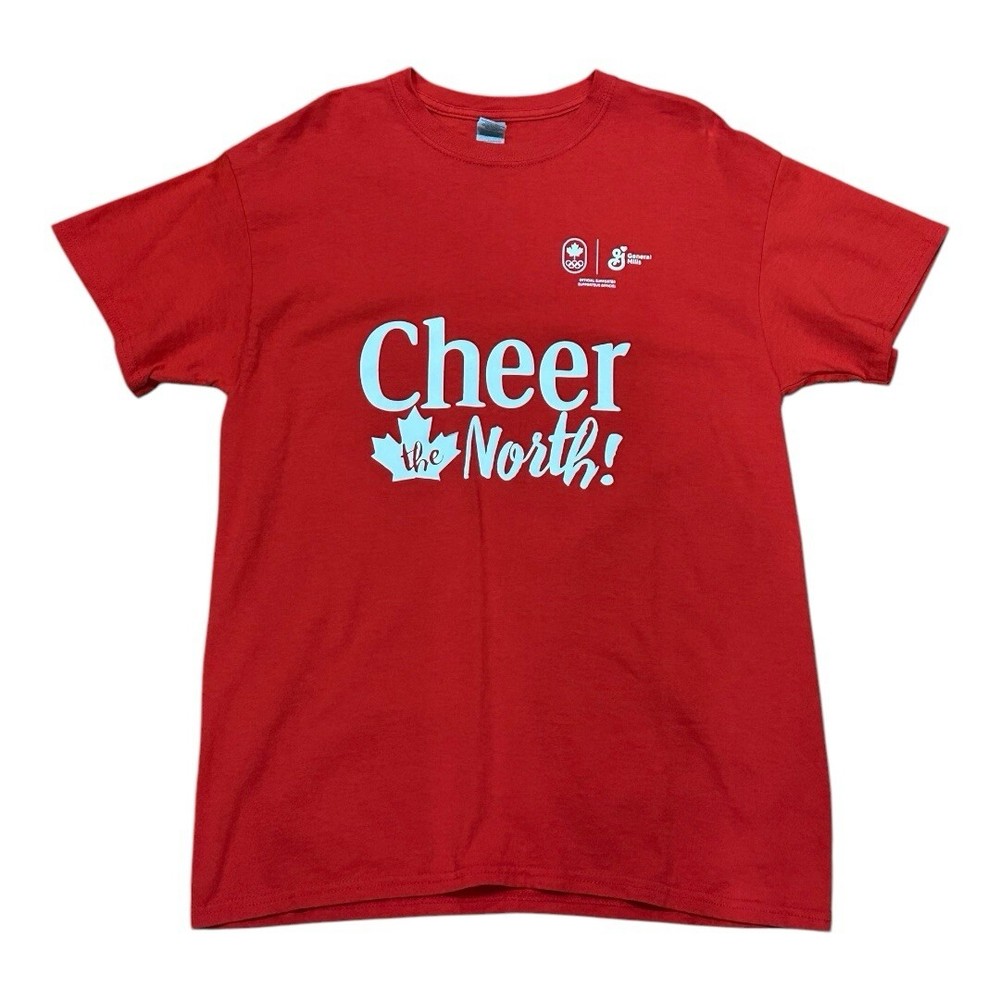 Cheer The North Adult M Red White Canada Olympics Shirt by General Mills  