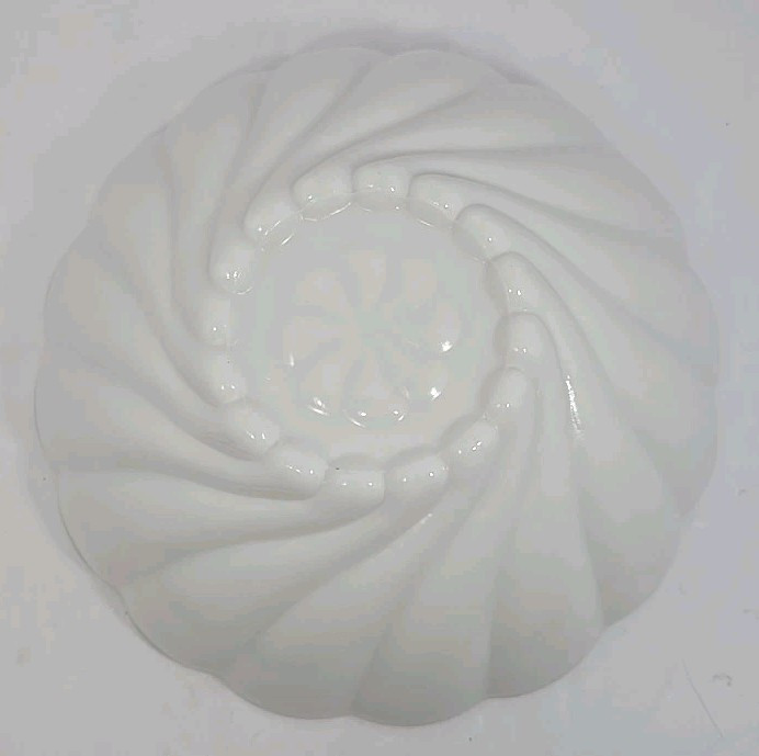 Vintage Swirl Milk Glass Serving Bowl 9 Inch Fruit Salad Dish 3 Inch Tall