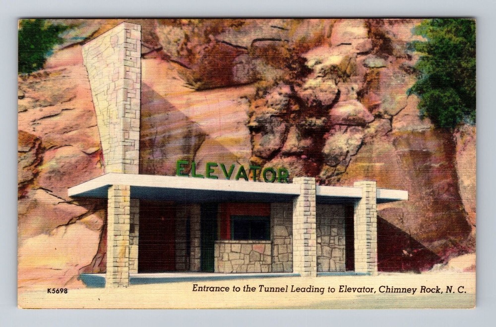 Chimney Rock NC-North Carolina, Entrance Tunnel To Elevator, Vintage Postcard