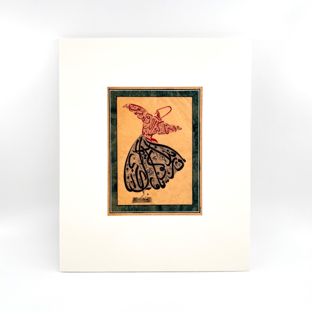 Dancing Dervish Sufism Calligraphy Art Painting Unique Wall & Interior Design
