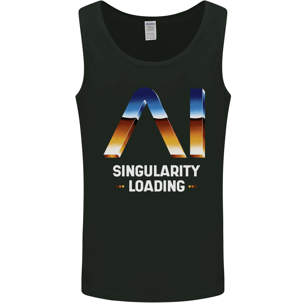 Singularity Loading AI Technology Geek Nerd Mens Vest Tank Top