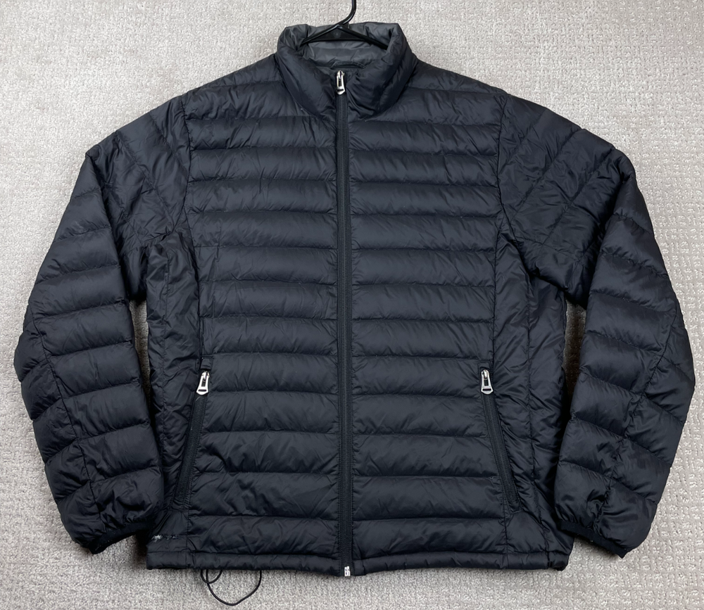 Cole Haan Puffer Jacket Mens Medium Black Lightweight Packable Down Insulated