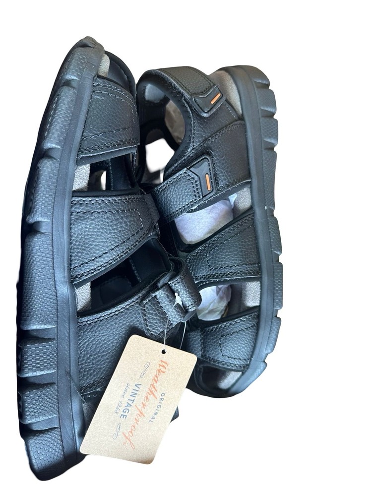 Weatherproof Vintage Men's Cory Fisherman Sandals Med Black Size 8M
