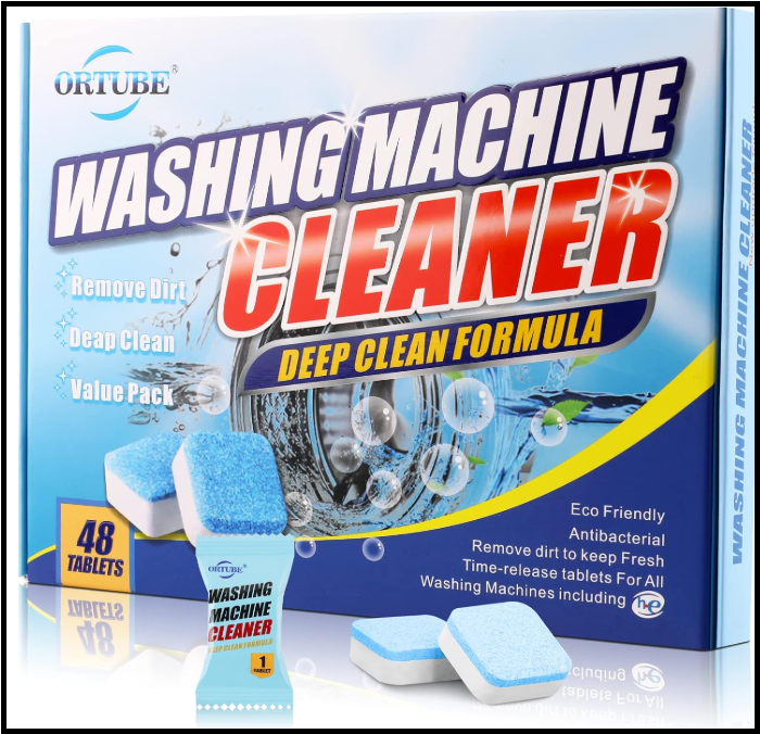 48 Pack Washing Machine Cleaner - Deep Cleaning Formula Tablets for Front and To