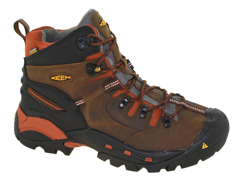 Keen Utility Pittsburgh Soft Toe Waterproof Work Hiker Shoe for Men in Brown