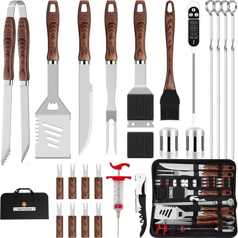 Stainless Steel BBQ Grill Tools Set – Essential Grilling Accessories Kit