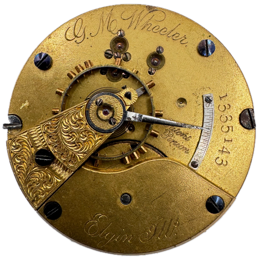 Antique 18 Size Elgin G.M. Wheeler 13 Jewel Mechanical Pocket Watch Movement 82