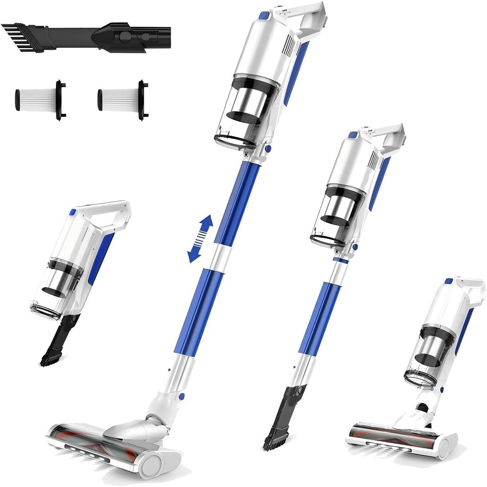 Upgraded Cordless Vacuum Cleaner with Strong Suction Brushless Motor Stick Design