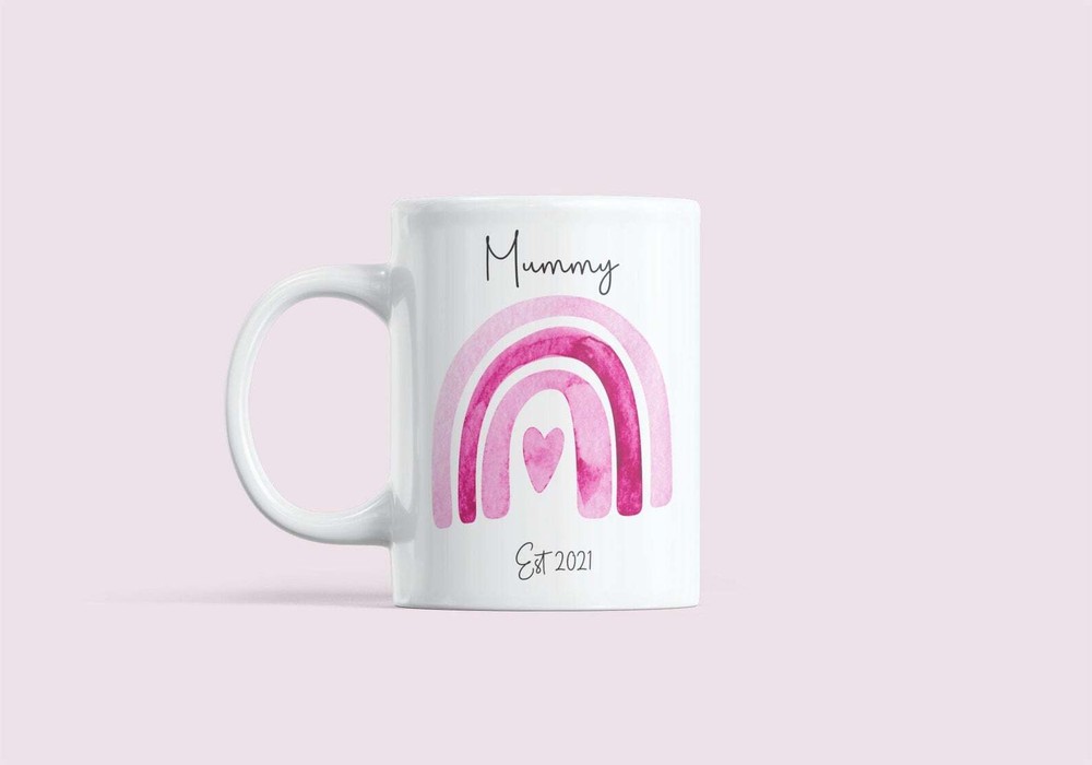 Rainbow Mummy Mug Mothers Day Mug Personalised Mug