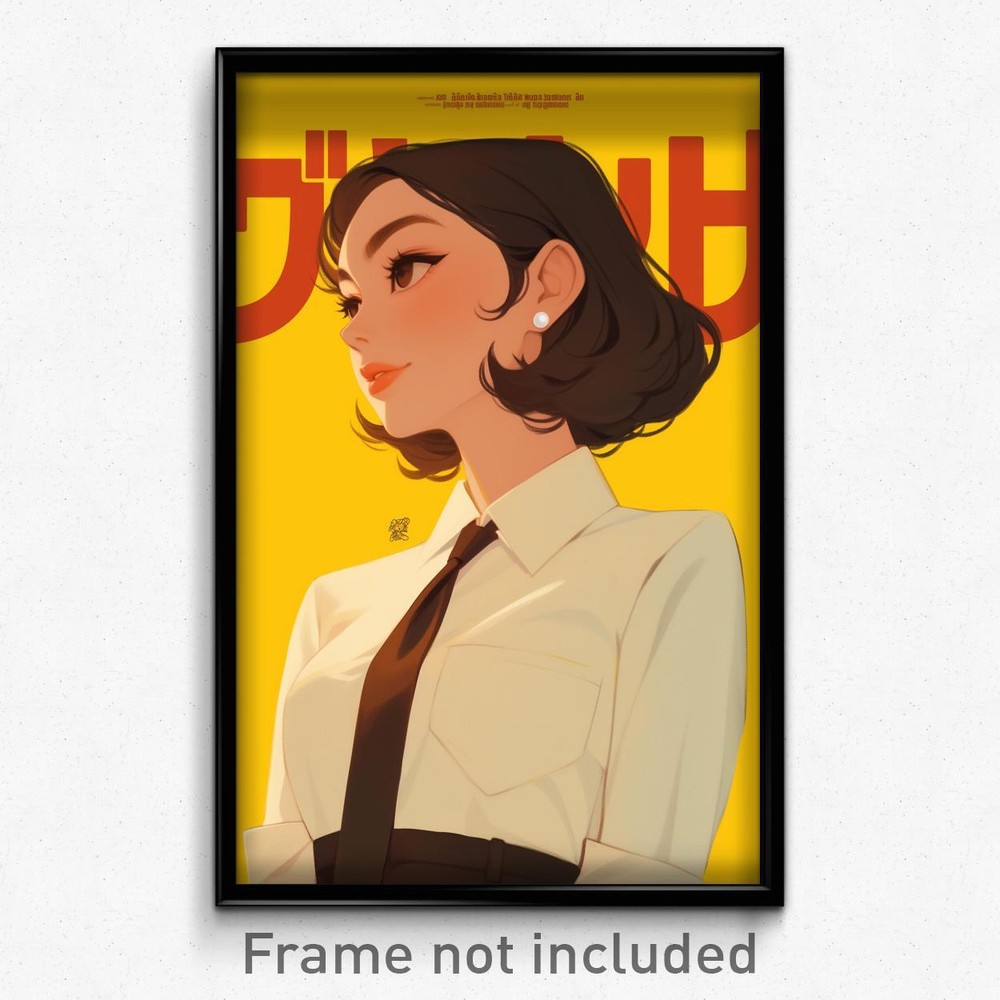 Vibrant Thai Movie Poster Art Print - Girl in White Necktie