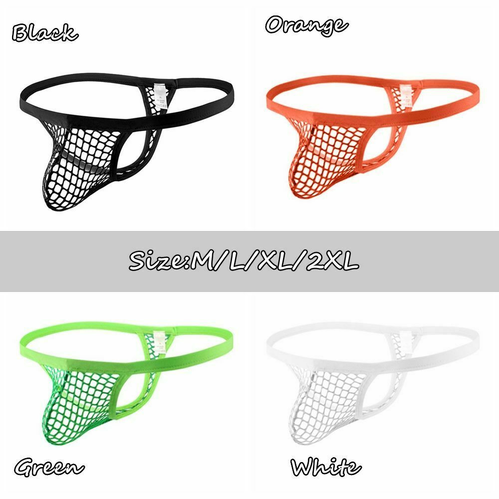 Men Mesh Pants T-back Briefs Thong Underpants See Through Thong Sexy Underwear
