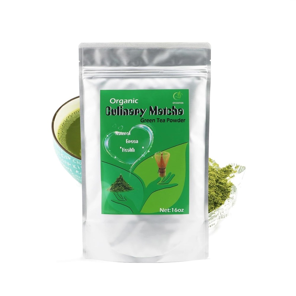 EFOOFAN Organic Matcha Green Tea Powder, Culinary 16Ounce (Pack of 1)