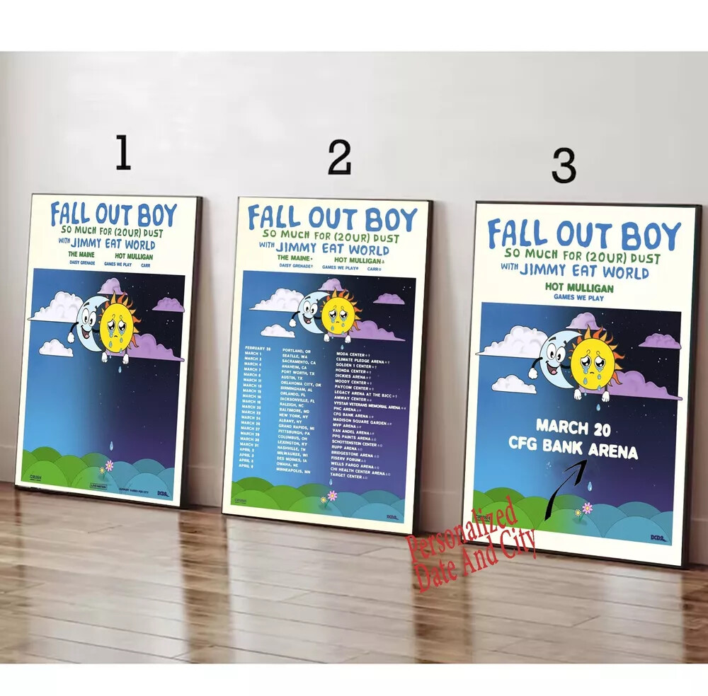 Custom Fall Out Boy Concert Tour 2024 2025 Poster