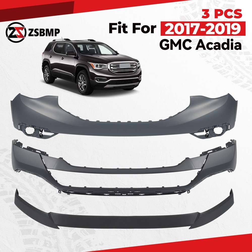 Front Bumper Cover Assembly kit Fit 2017-2019 GMC Acadia Upper&Lower GM84286368