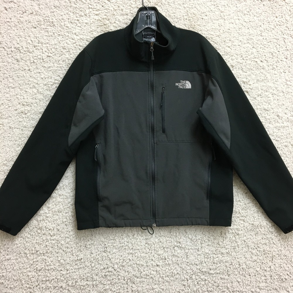 The North Face Mens M Gray Fleece Full Zip Jacket with Pockets for Outdoor