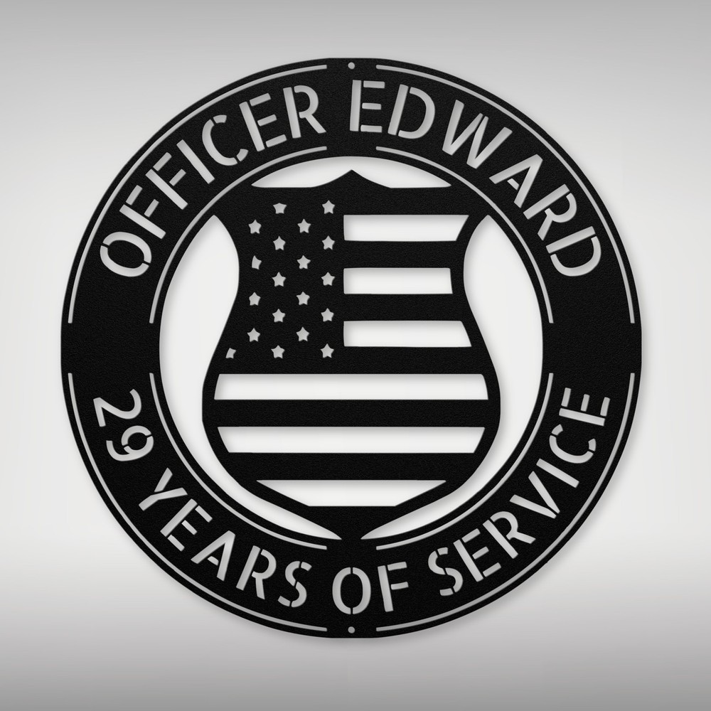 Custom Police Badge Metal Sign Perfect Gift for Law Enforcement Officers