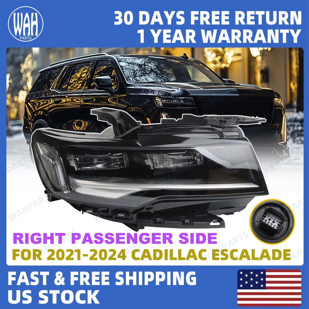 For 2021-2024 Cadillac Escalade Right Passenger Headlight Full LED Lamp 85152296