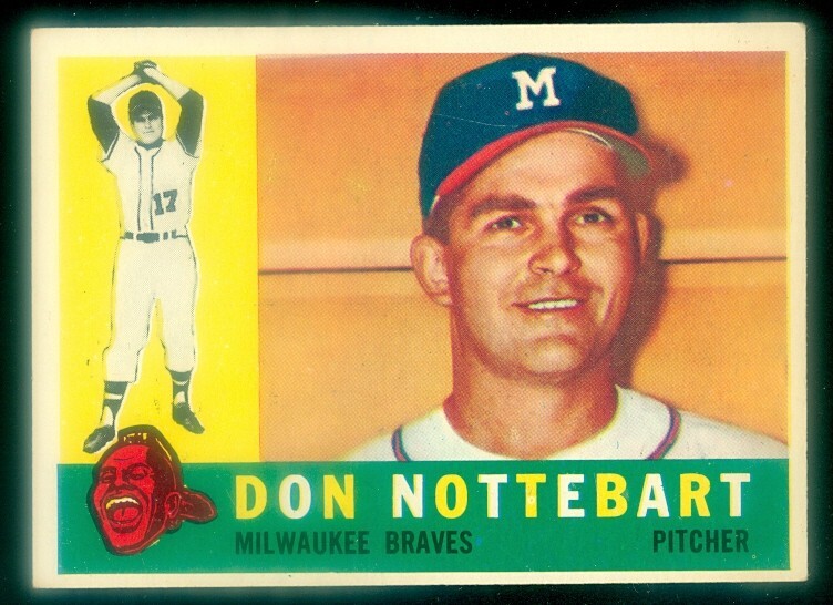 1960 TOPPS #351 DON NOTTEBART EXMT