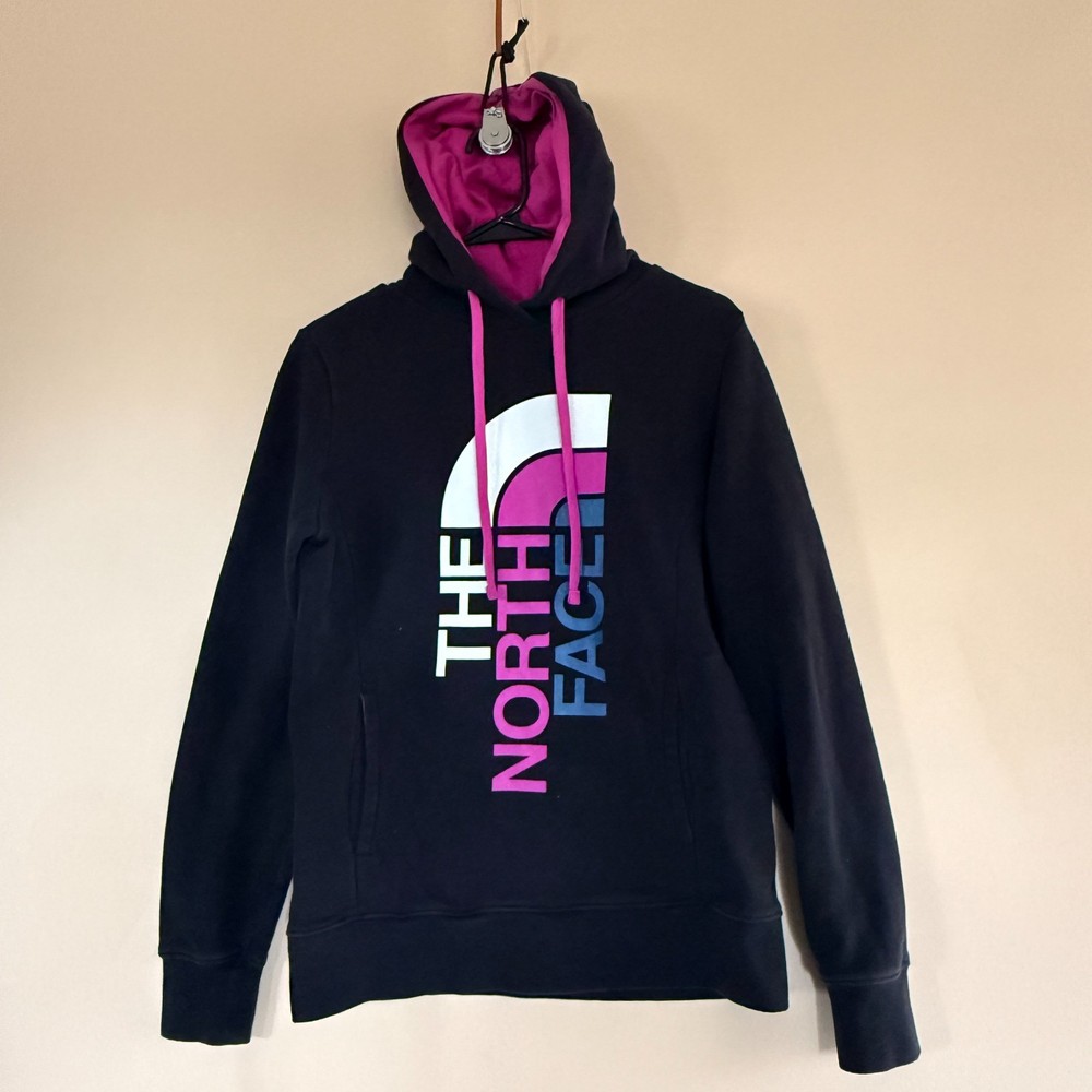 The North Face Pullover Hoodie Hoody Graphic Print Black Women's Size Small S