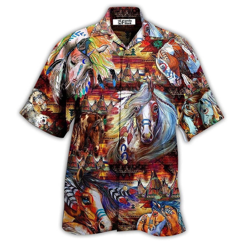 Native Horse Amazing My Soul Cool   Hawaiian Shirt