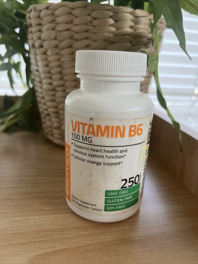 Bronson Vitamin B-6 100 mg - 250 Tablets 250 Day Supply Exp 11/25