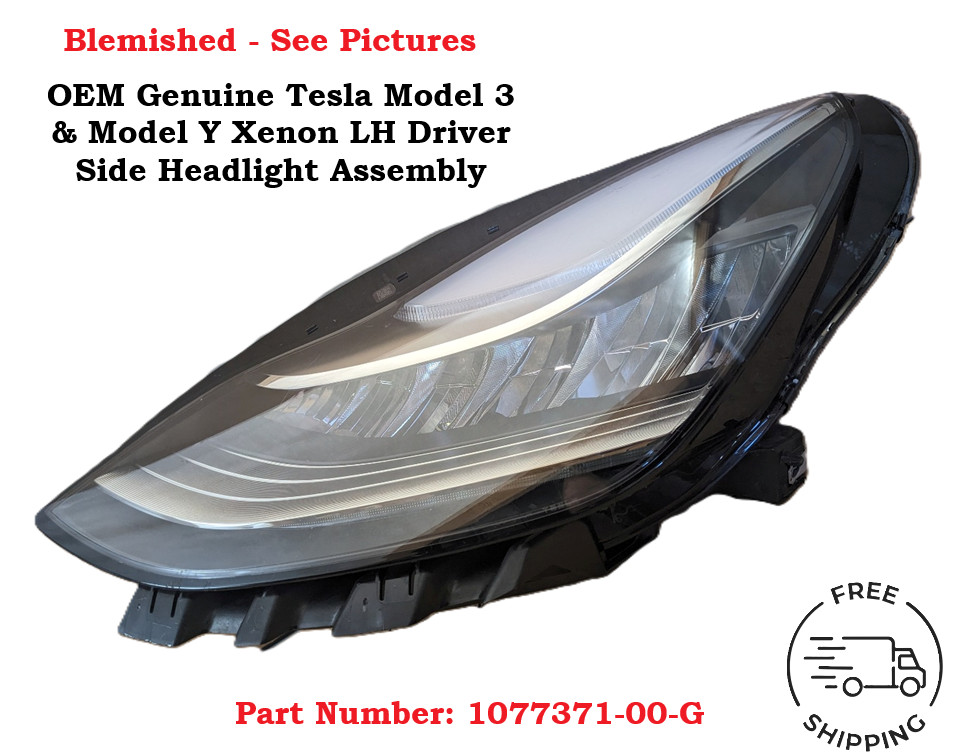 OEM Tesla Model 3 & Y Headlight Lamp LH Driver Left Side Xenon HID 1077371-00-G