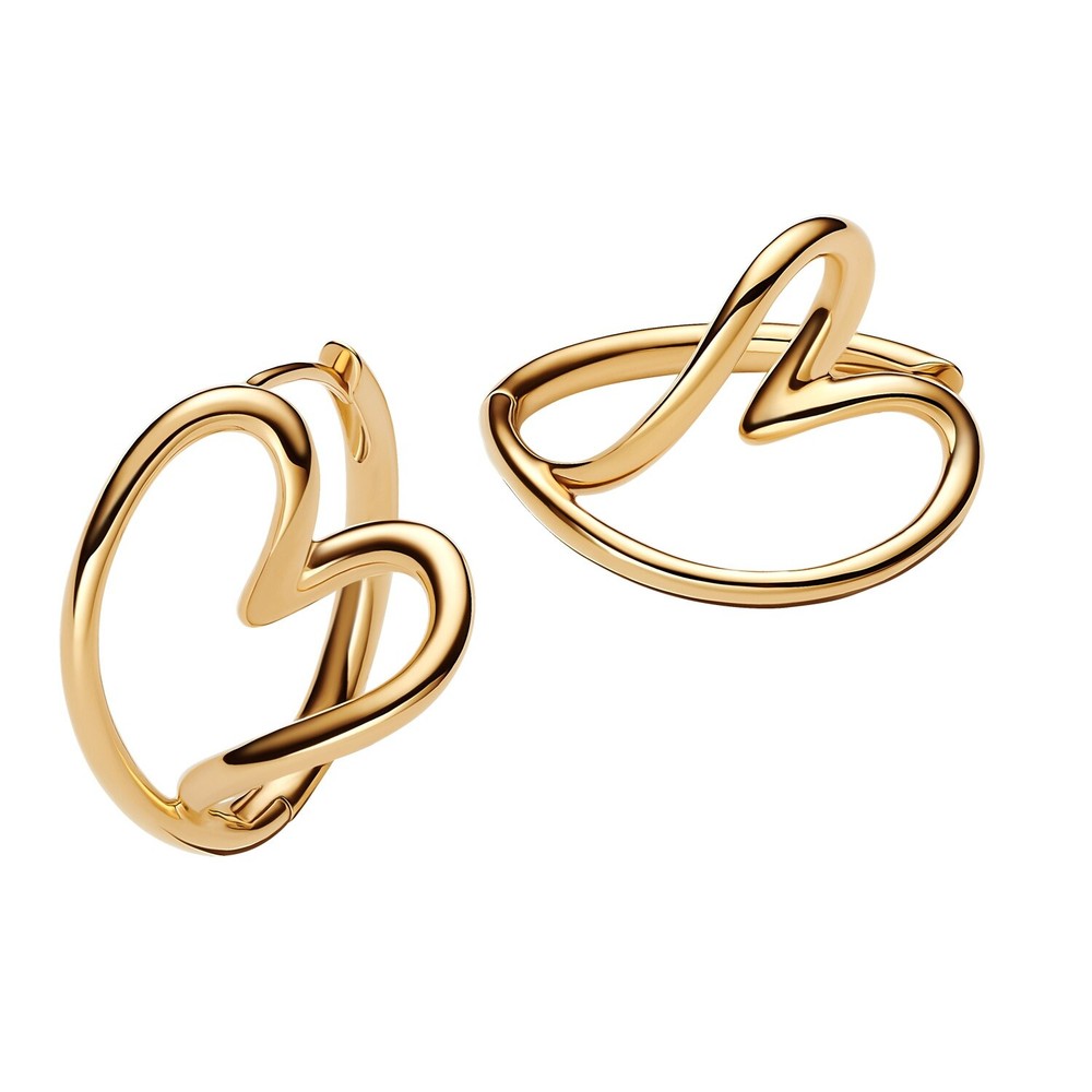 PANDORA Gold-Tone Heart Hoop Earrings for Women 263807C00