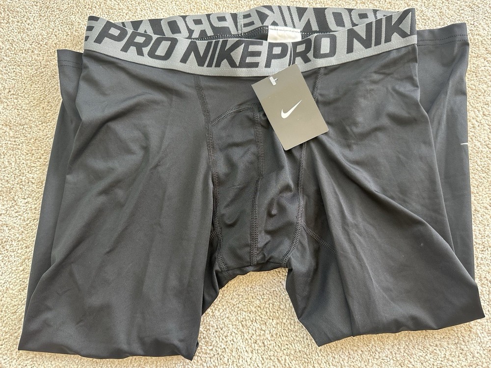 Nike Pro Men Activewear Compression Mid Knee Length Pants Black Size XL