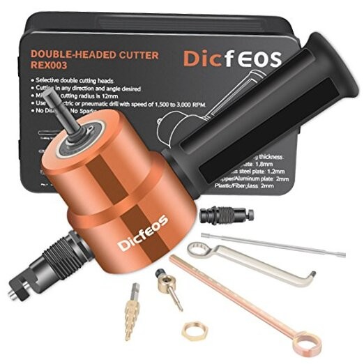 Double Head Sheet Metal Cutter Nibbler Drill Attachment for Gold Cutting-image