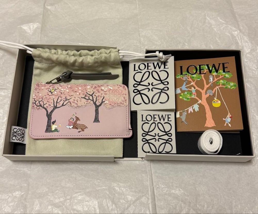 Loewe x Suna Fujita Coin Card Holder Nappa Calfskin Deer Motif Japan Exclusive
