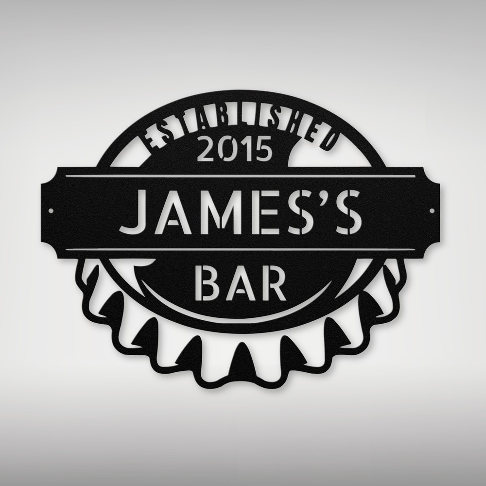 Personalized Bottle Cap Metal Sign Custom Vintage Decor for Home Bar Gift Idea