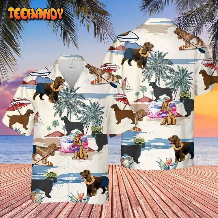 Field Spaniel Summer Beach Hawaiian Shirt 3D All Over Print Dog In Hawaiian