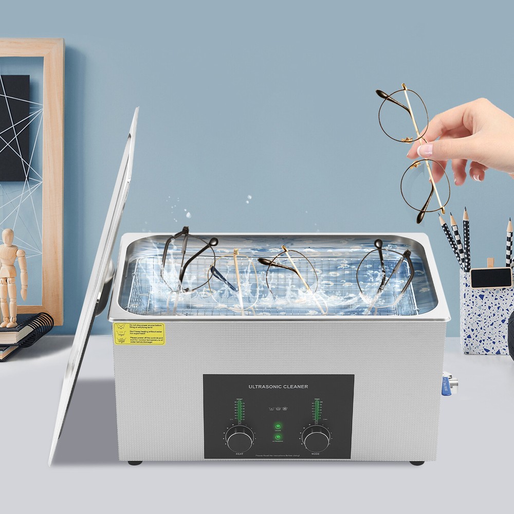 22L 480W Ultrasonic Jewelry Cleaner for Watches Glasses and More US