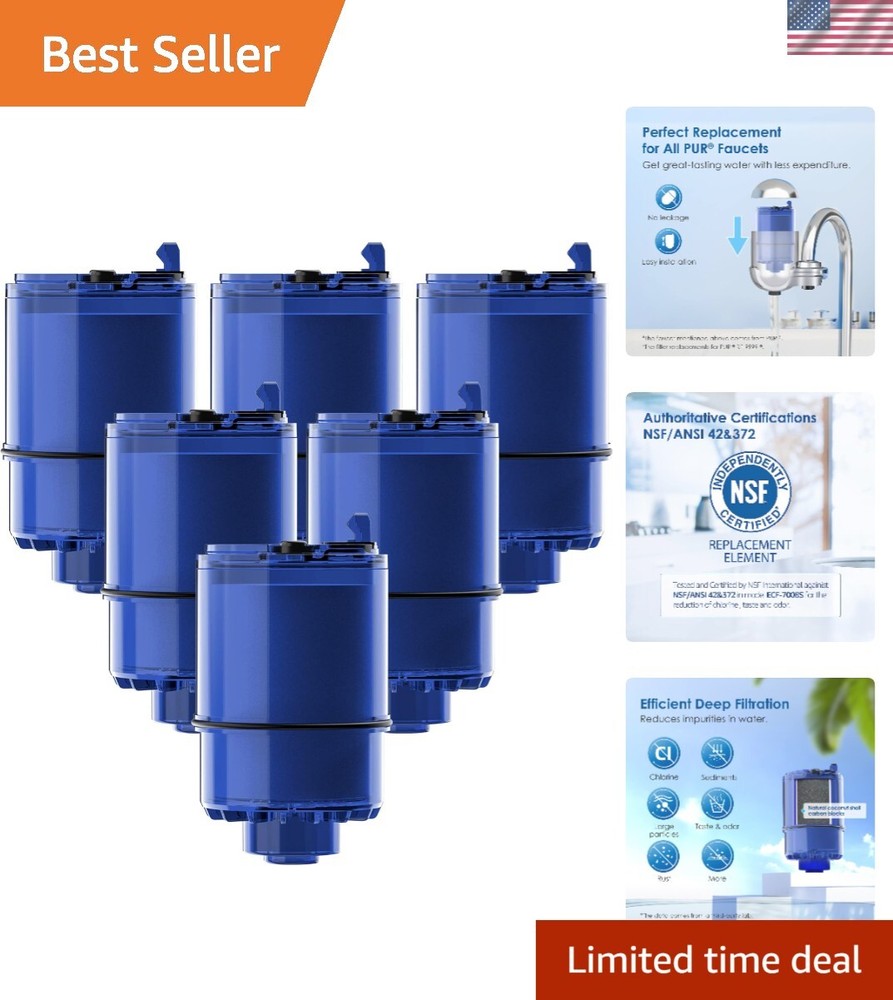 NSF Certified PUR Water Filter 6-Pack for Lead-Free Purification