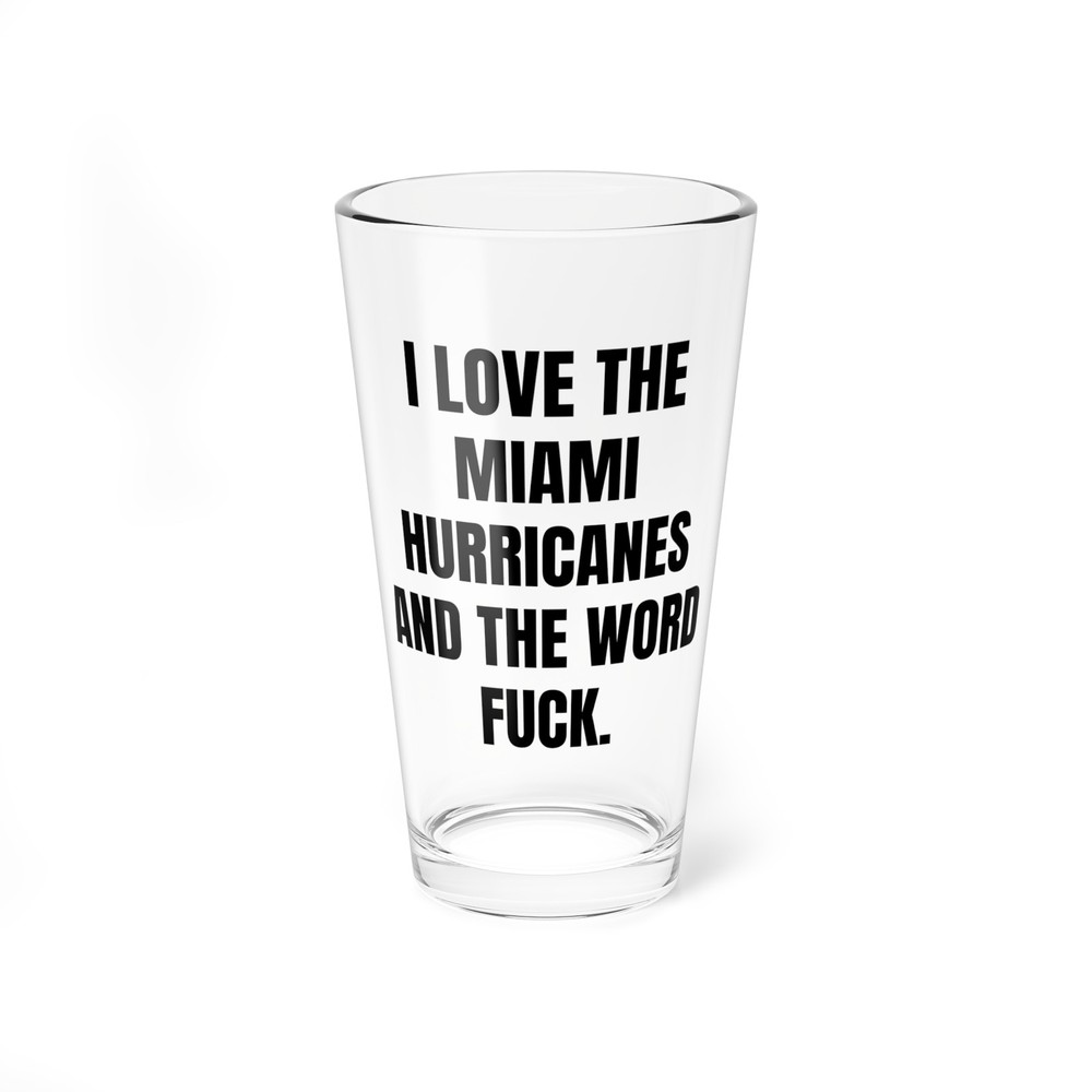 Miami Hurricanes Gift - 16 oz Pint Beer Glass The U College Football Sports Fan
