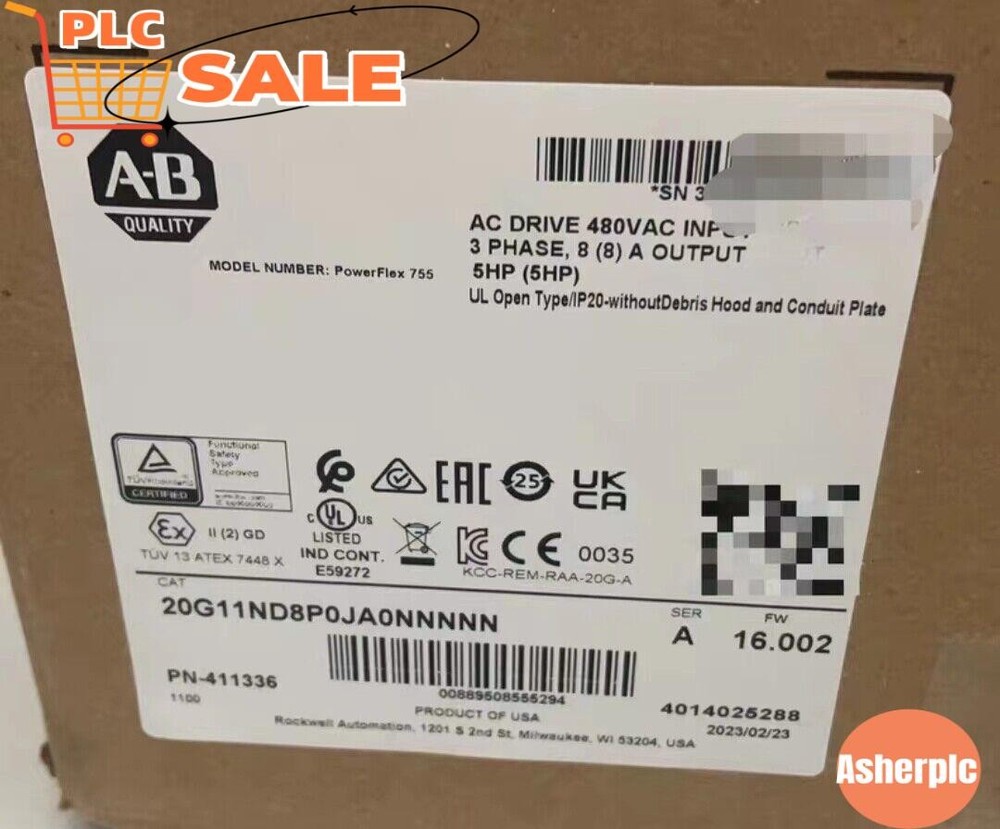 NEW Allen-Bradley 20G11ND8P0JA0NNNNN PowerFlex Air Cooled 755AC Drive