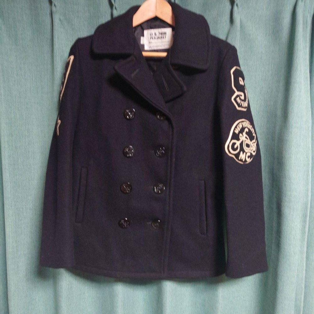 Schott Patch Bespoke U.S. Navy Peacoat Wool Jacket _#sc769